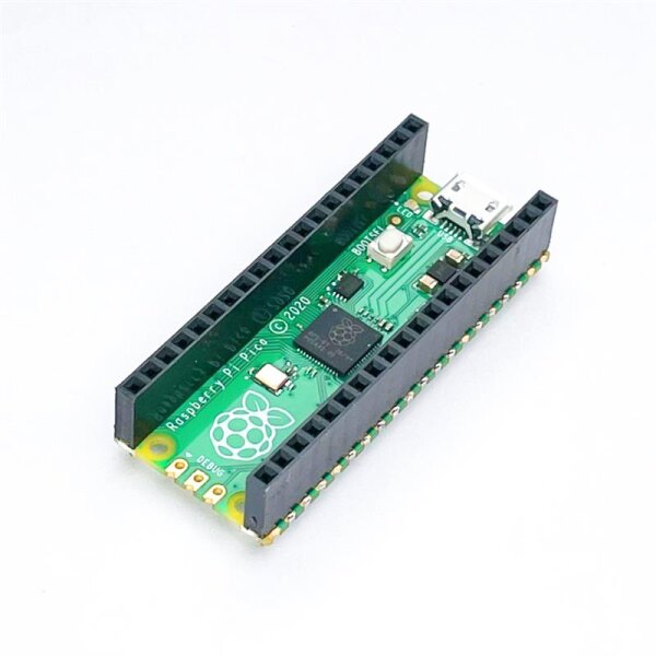 Raspberry Pi Pico mit Female - Male kurz Header angelötet