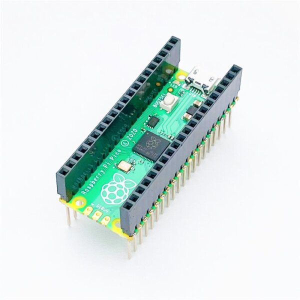 Raspberry Pi Pico mit Female - Male lang Header angelötet